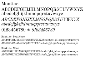 Пример шрифта Montiac Italic Mono